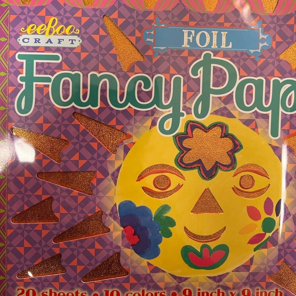 Eeboo Fancy Metallic Shimmer 20 Sheets Foil Craft Papers - Multicolor - Picture 8 of 8